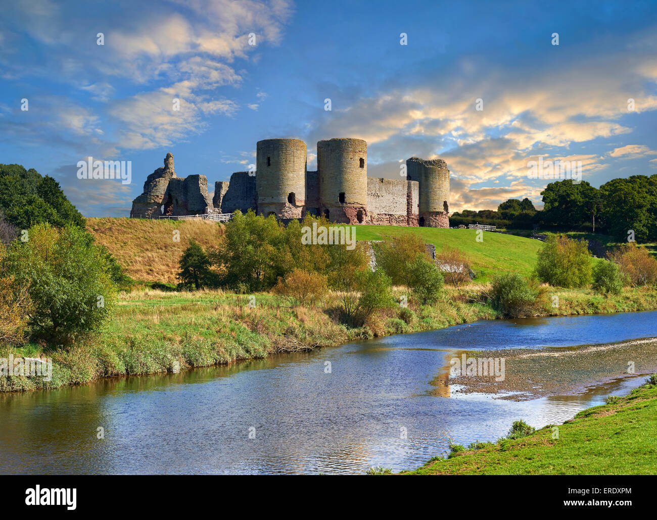 Medieval Rhuddlan Castle, built in 1277 for Edward 1st, next to the
