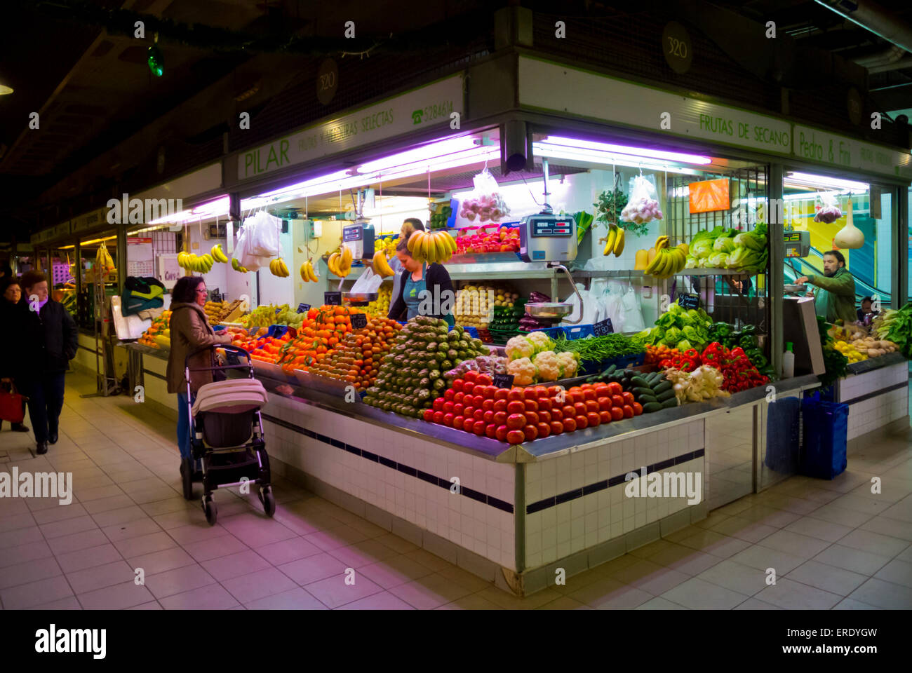 Mercado central, market hall, Alicante, Alacant, Costa Blanca, Spain Stock Photo