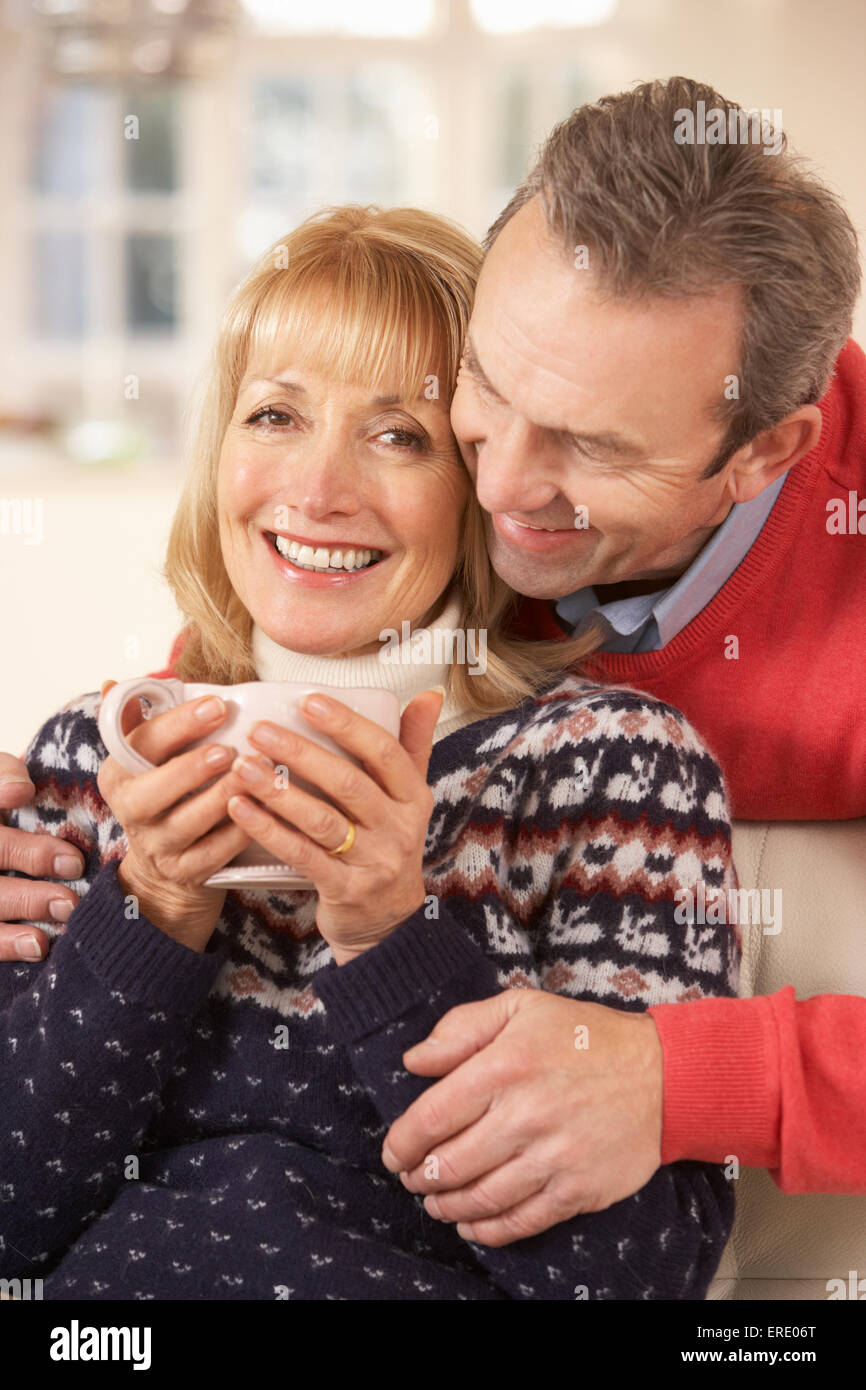 Portrait mature couple relaxing at home Stock Photo - Alamy