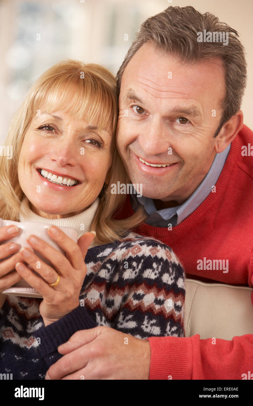 Portrait mature couple relaxing at home Stock Photo - Alamy
