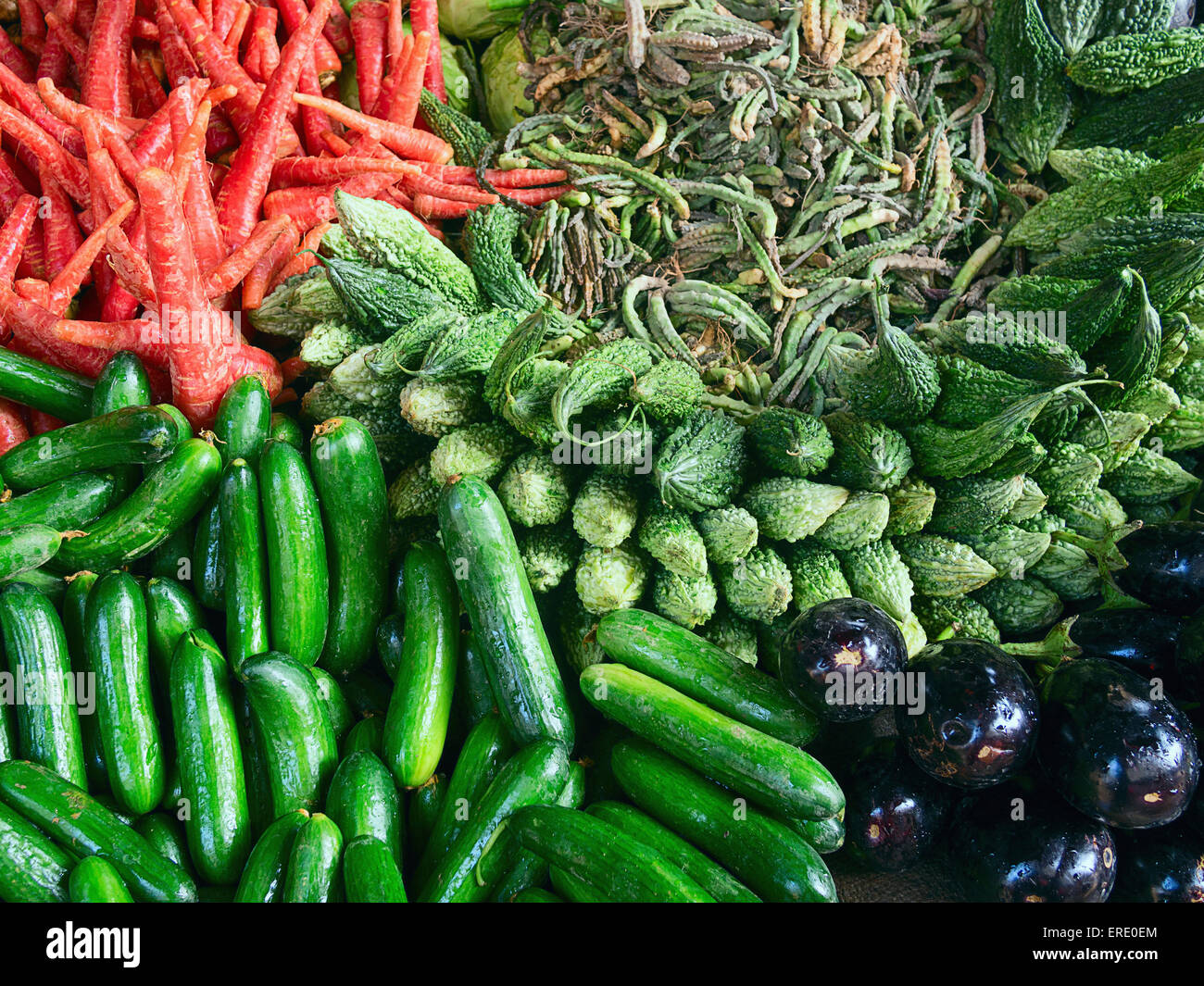 Fresh vegetables for sale in market Stock Photo