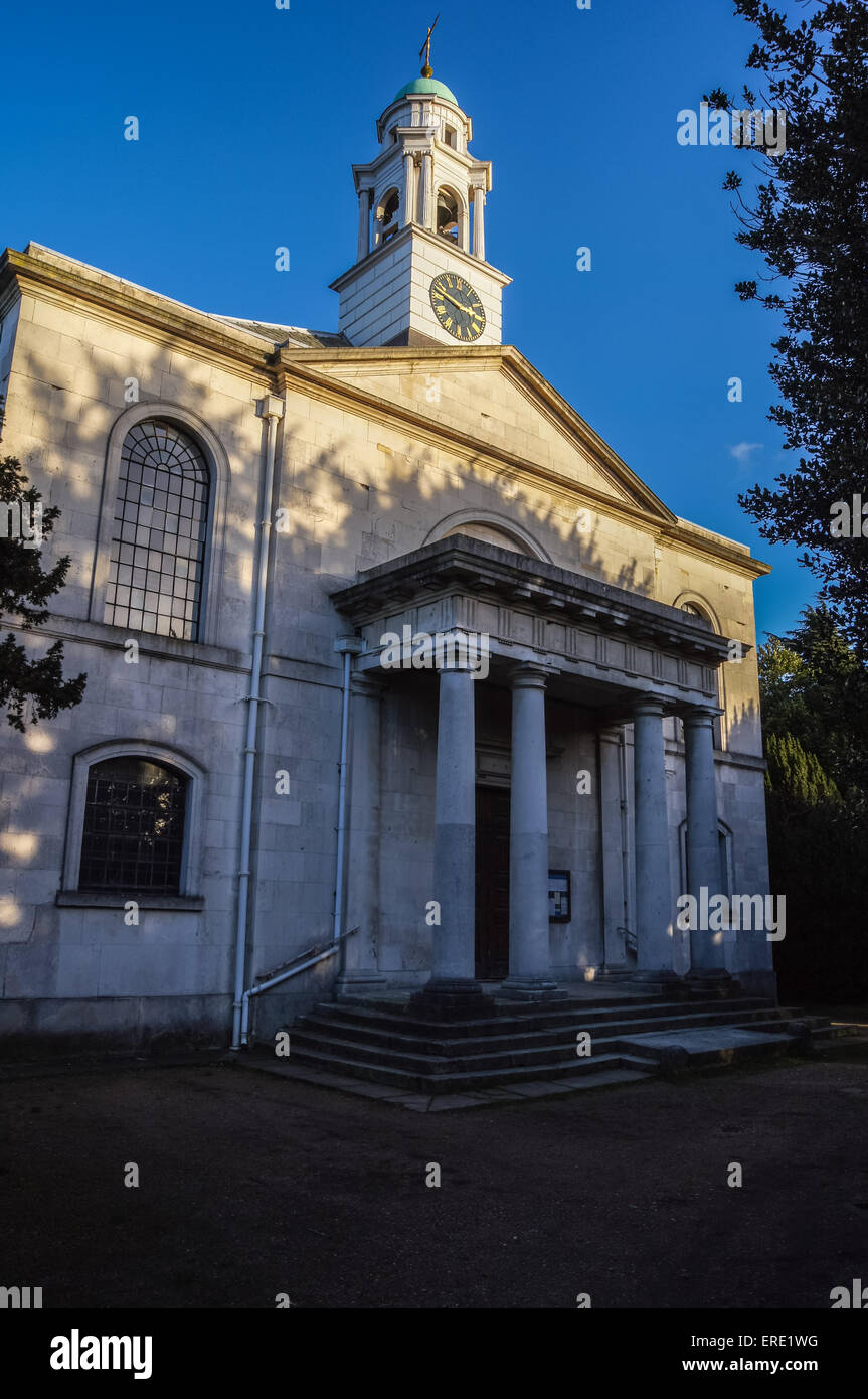 Exterior of the Church of St. Mary the Virgin, by Thomas Hardwick, 1790, Wanstead, London, England Stock Photo