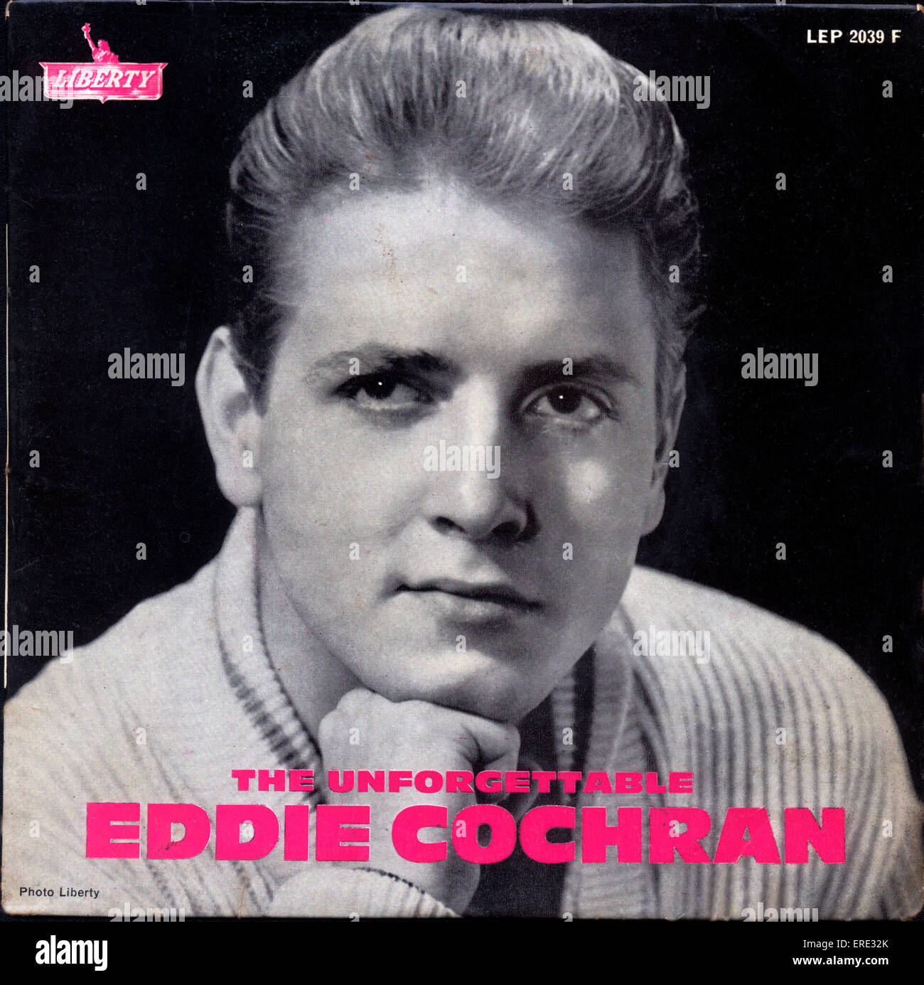Cover of Eddie Cochran EP record, which includes Twenty Flight Rock, from the musical comedy film The Girl Can't Help It Stock Photo