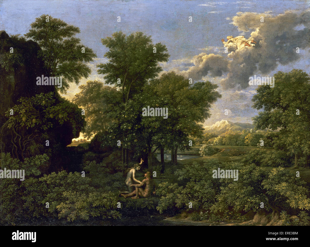 Nicolas Poussin (1594-1665). French painter. Spring (The Earthly Paradise). 1660. Classicism. Oil. Louvre Museum. Paris. France. Stock Photo