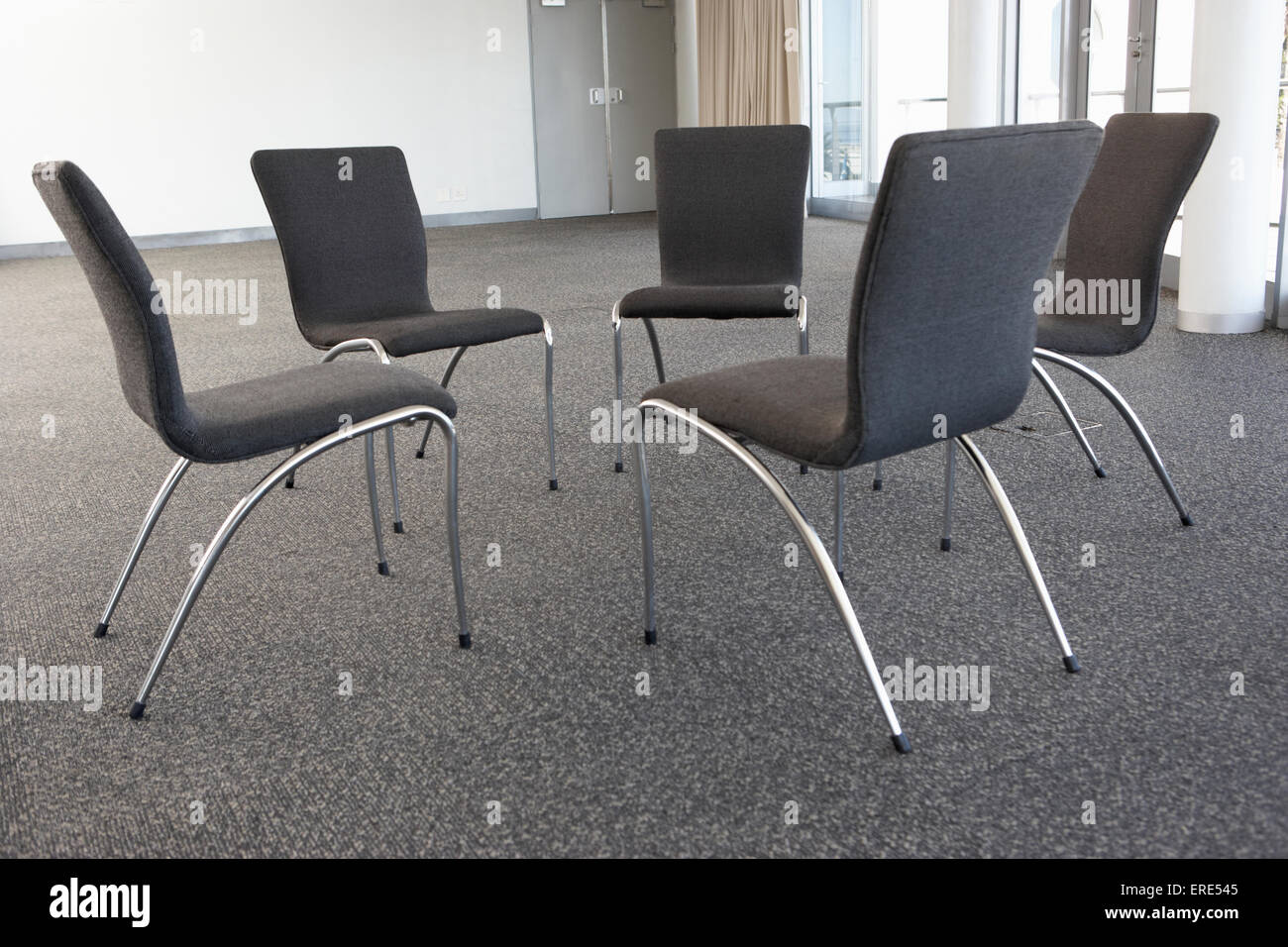 Empty Chairs Laid Out For Meeting Stock Photo