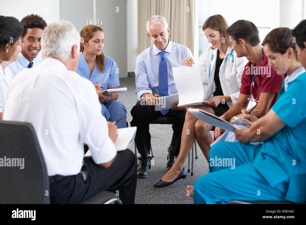 Portrait Of Group Of Workers In Medical Professions Stock Photo Alamy
