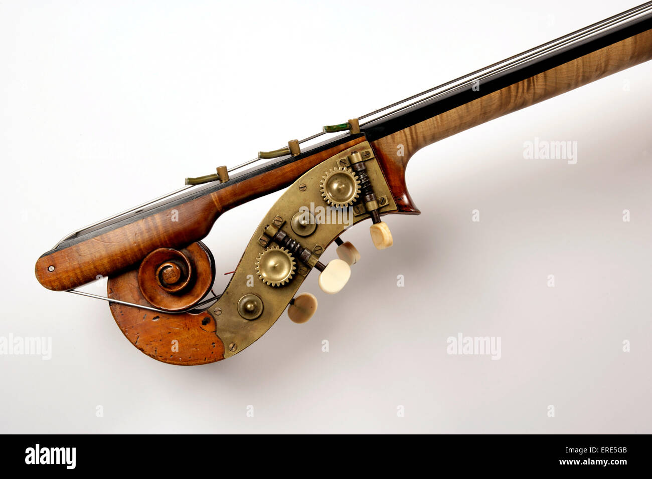 Double Bass scroll with low string extension fiited, made by John Lott