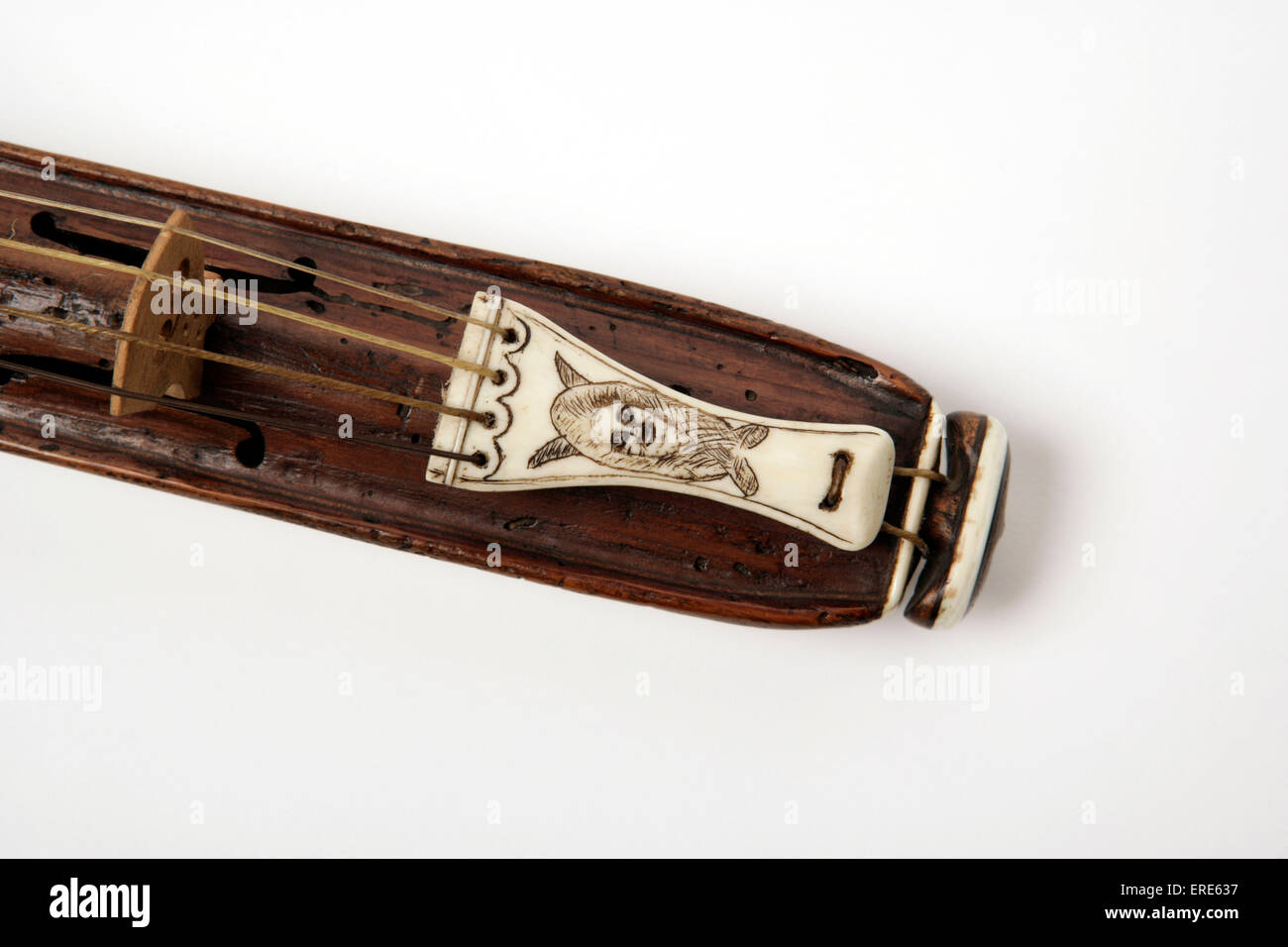 Pochette or dancing kit made from wood and carved ivory, used by dancing masters and kept in their pocket, or poche, hence the Stock Photo