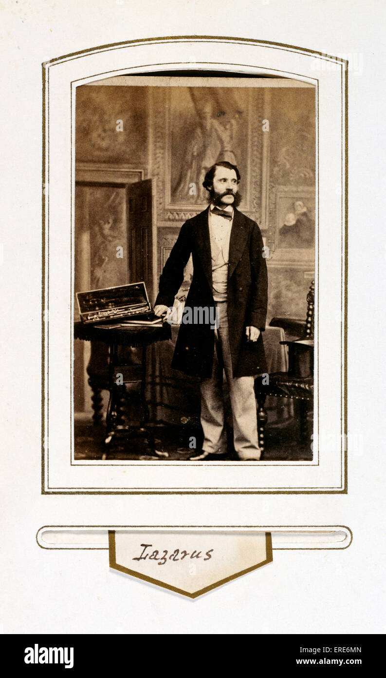 Henry Lazarus, portrait. British clarinettist and professor, 1 January 1815 - 6 March 1895. Sepia photograph, 2001, reproduced Stock Photo