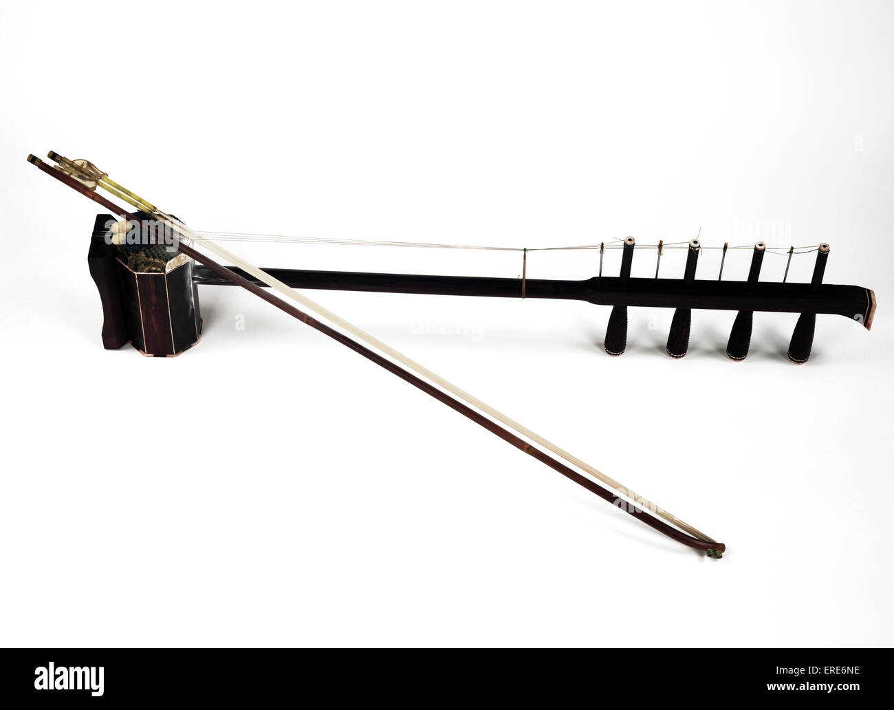 Sihu.   Chinese stringed instrument. Stock Photo