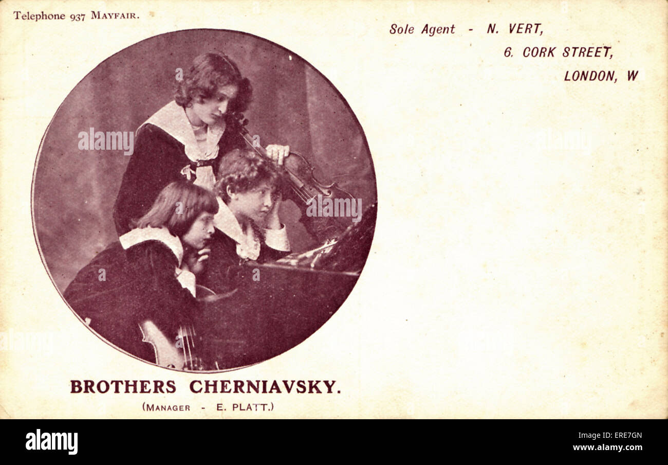 Brothers Cherniavsky as children portrait Stock Photo Alamy