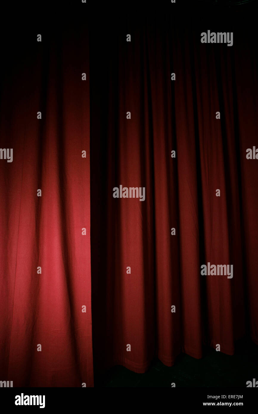 Red stage curtains Stock Photo