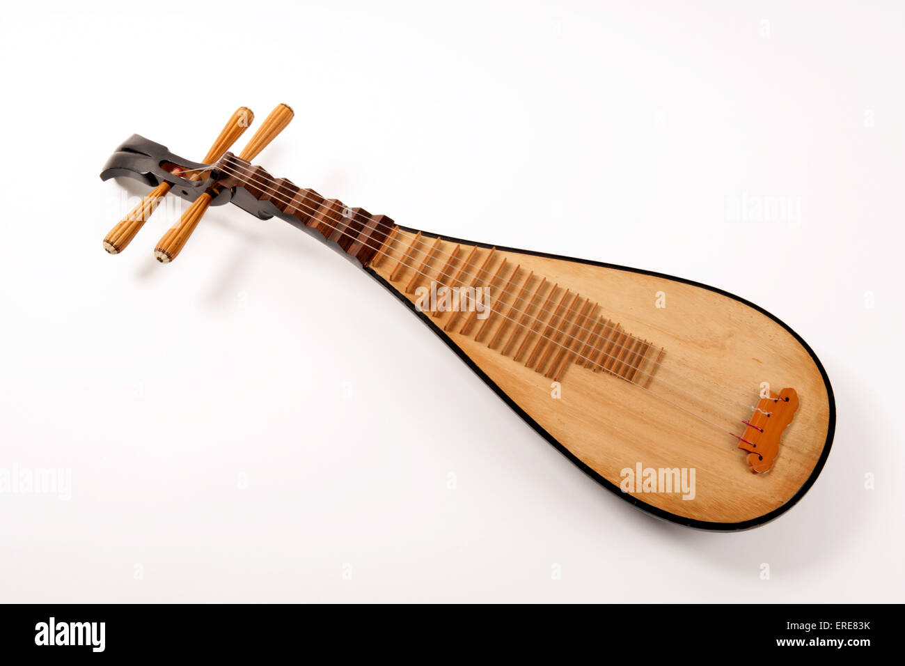 Chinese Pipa, or short-necked lute, tradtional instrument of china made  with shallow piriform body, wooden soundboard and frets Stock Photo - Alamy