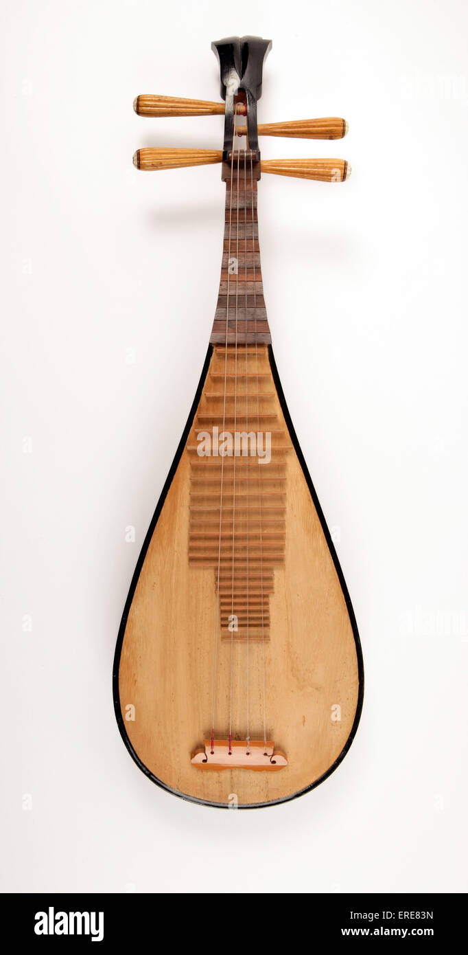 Pipa, or chinese lute, traditional stringed instrument of china made with a  shallow piriform body, wooden soundboard and frets Stock Photo - Alamy