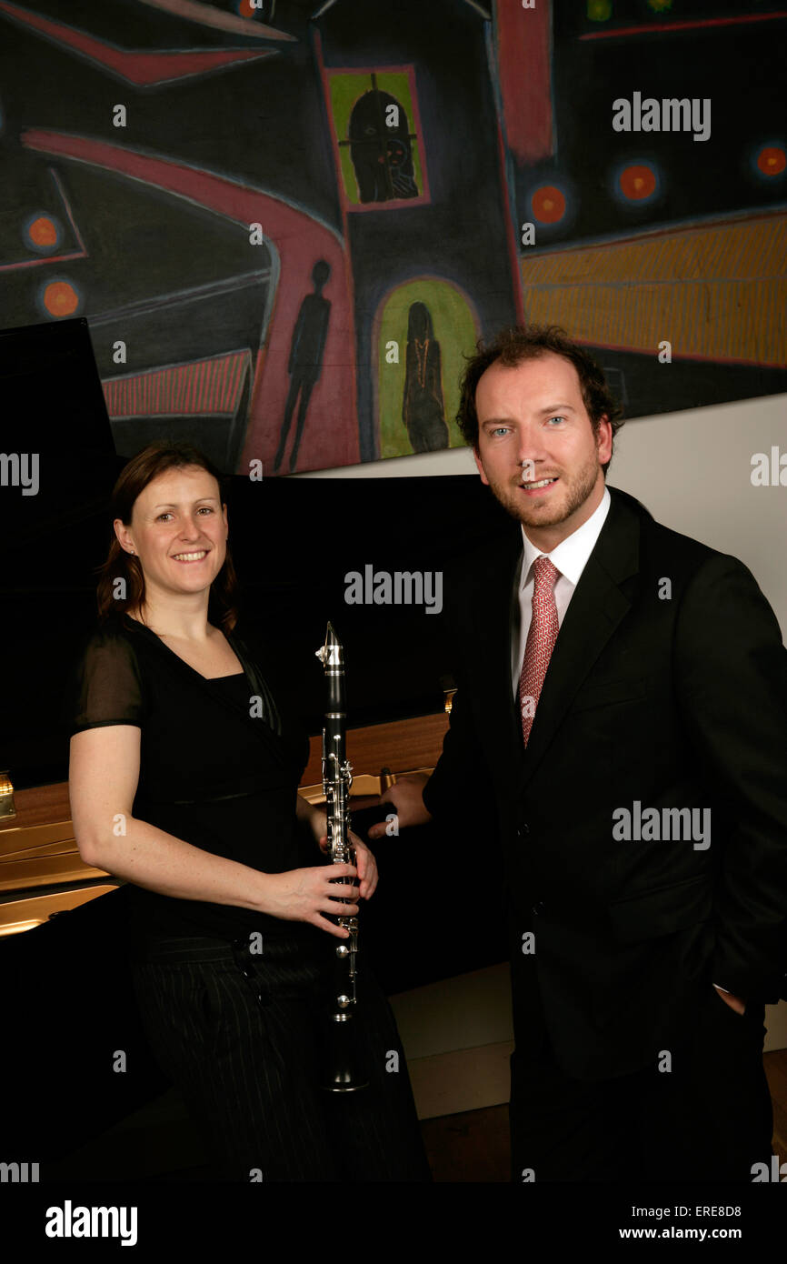 Lambert  Johnson Clarinet Duo, Piano - Adam Johnson, Clarinet - Alison Lambert Stock Photo