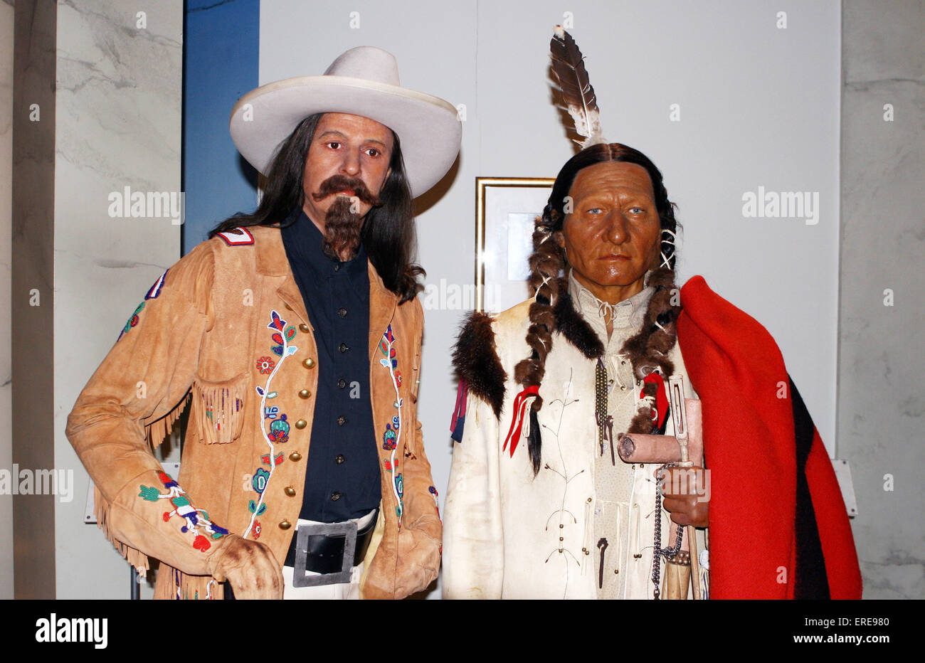Buffalo Bill and Little Big Horn - wax figure at Madame Tussaud's Wax Museum at 42nd Street in New York City. USA Stock Photo Alamy