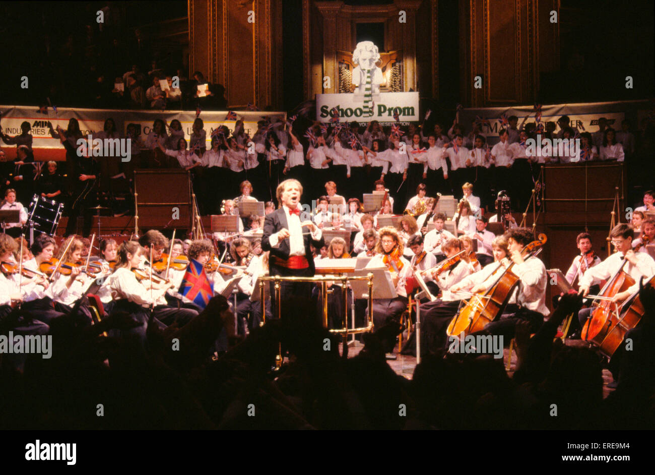 Youth orchestra performing  with conductor Antony Hopkins Stock Photo