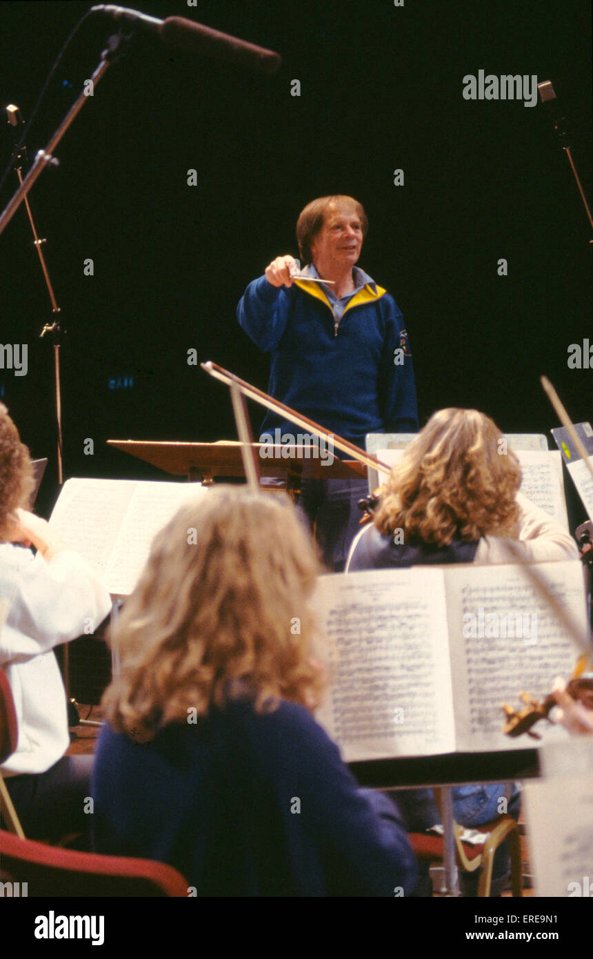 Youth orchestra performing  with conductor Antony Hopkins Stock Photo
