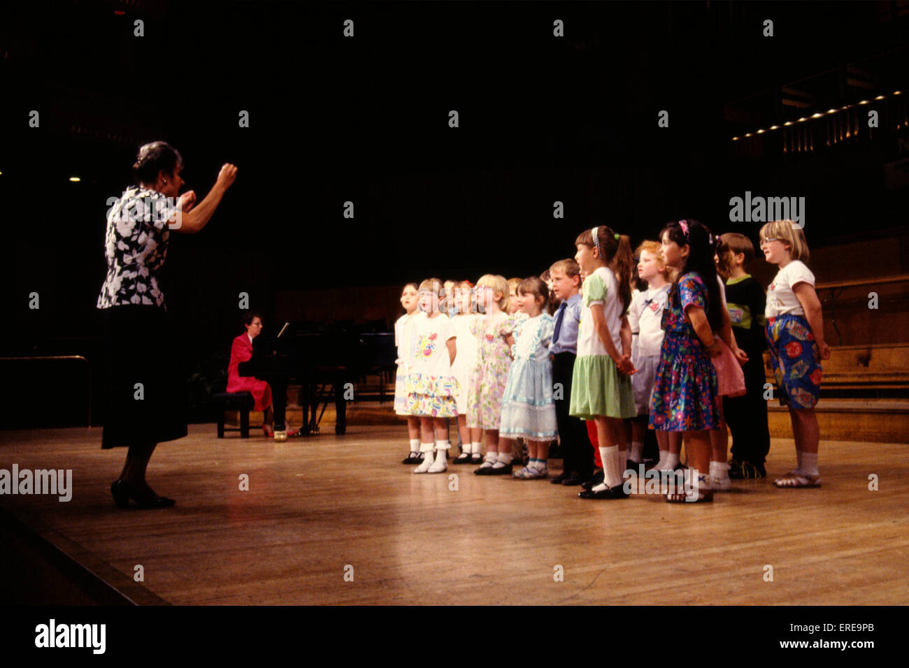 Children 's choir singing (mouths open) Stock Photo