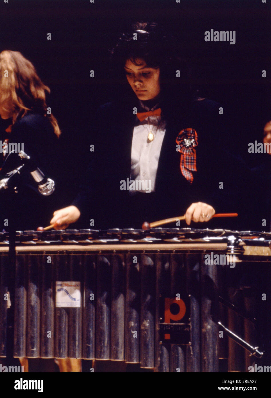 Woman playing glockenspiel with beaters Stock Photo Alamy