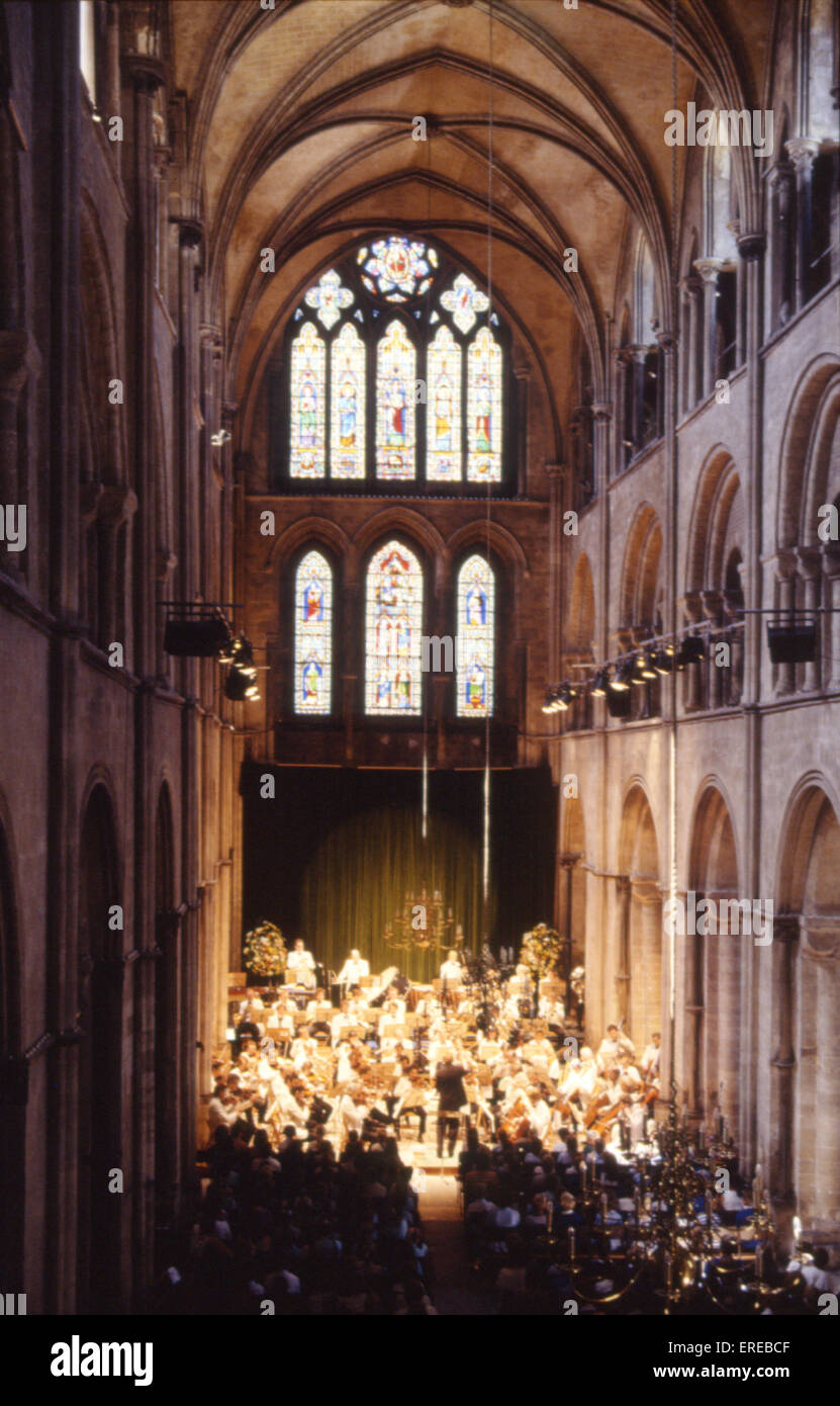 ORCHESTRA - Royal Philharmonic Orchestra playing in CHICHESTER CATHEDRAL Stock Photo