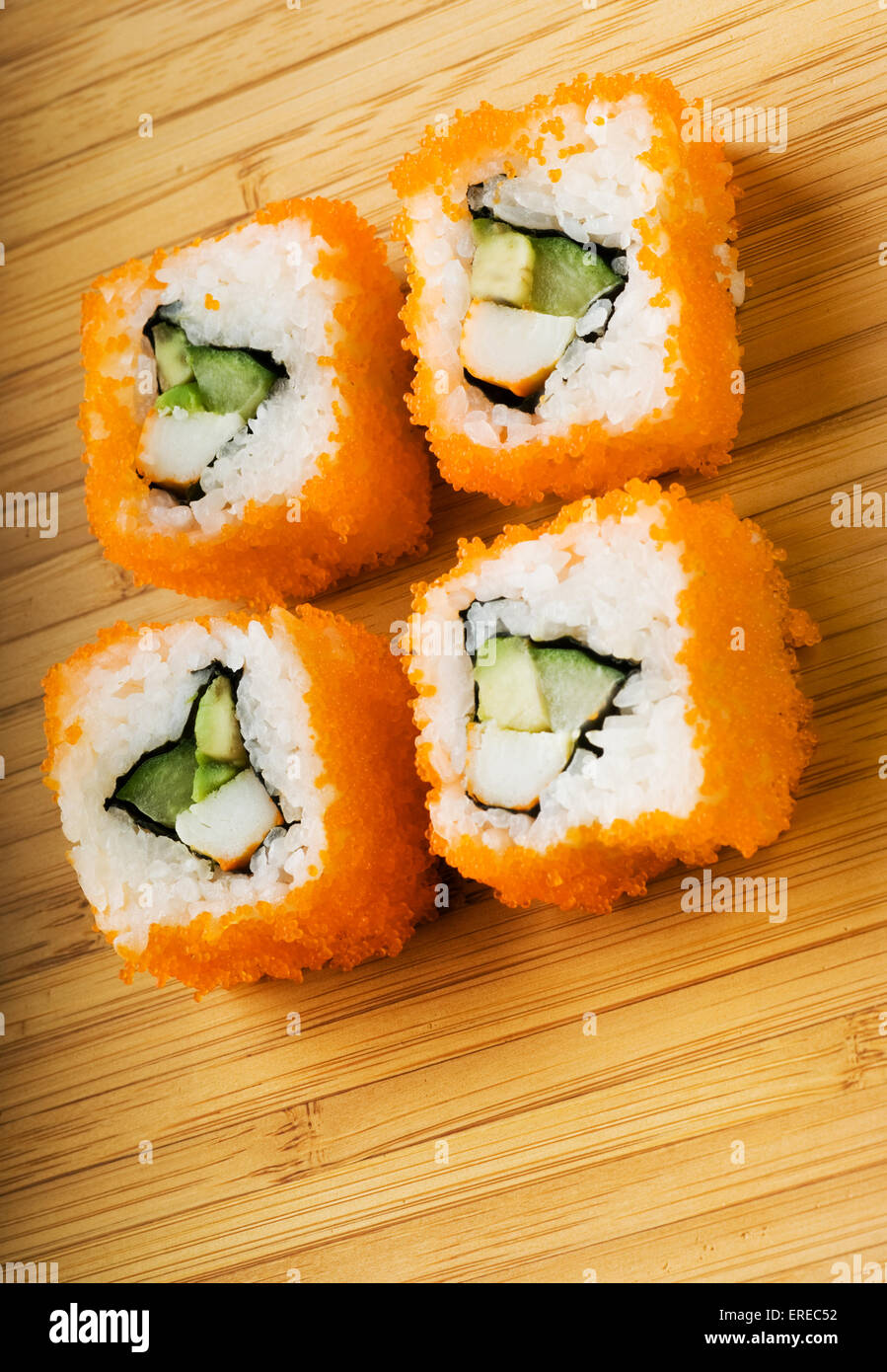California futomaki sushi on bamboo plate Stock Photo