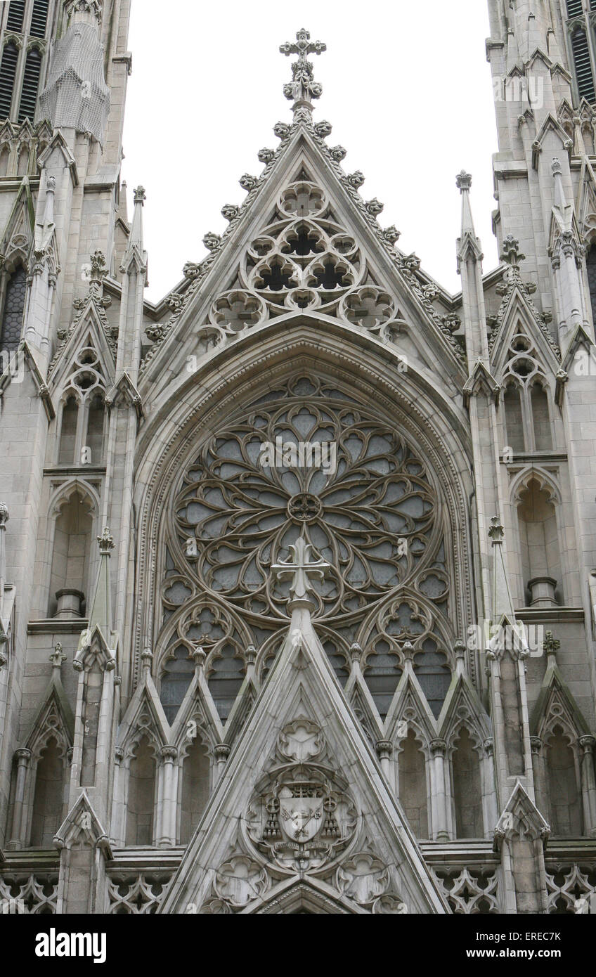 St. Patrick's Cathedral is the largest decorated gothic-style Catholic cathedral in the United States. It is the seat of the Stock Photo