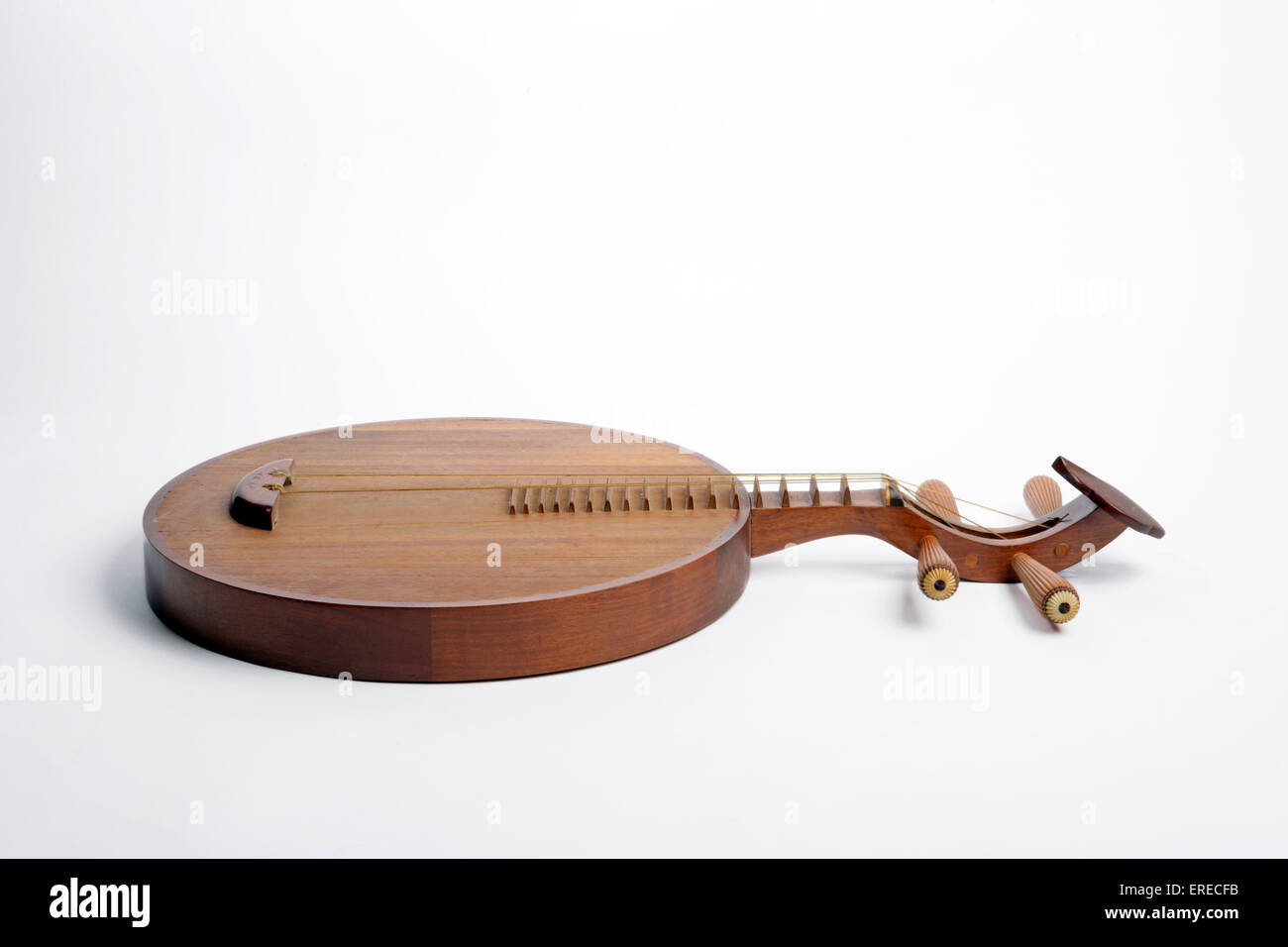 Chinese Moon shaped lute, or moon guitar. Yueh chin. Yueqin. Stock Photo