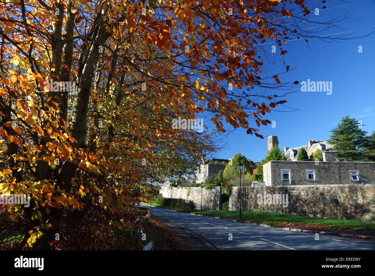 Bodmin Gaol, Bodmin, Cornwall. Autumnal foliage Stock Photo Alamy