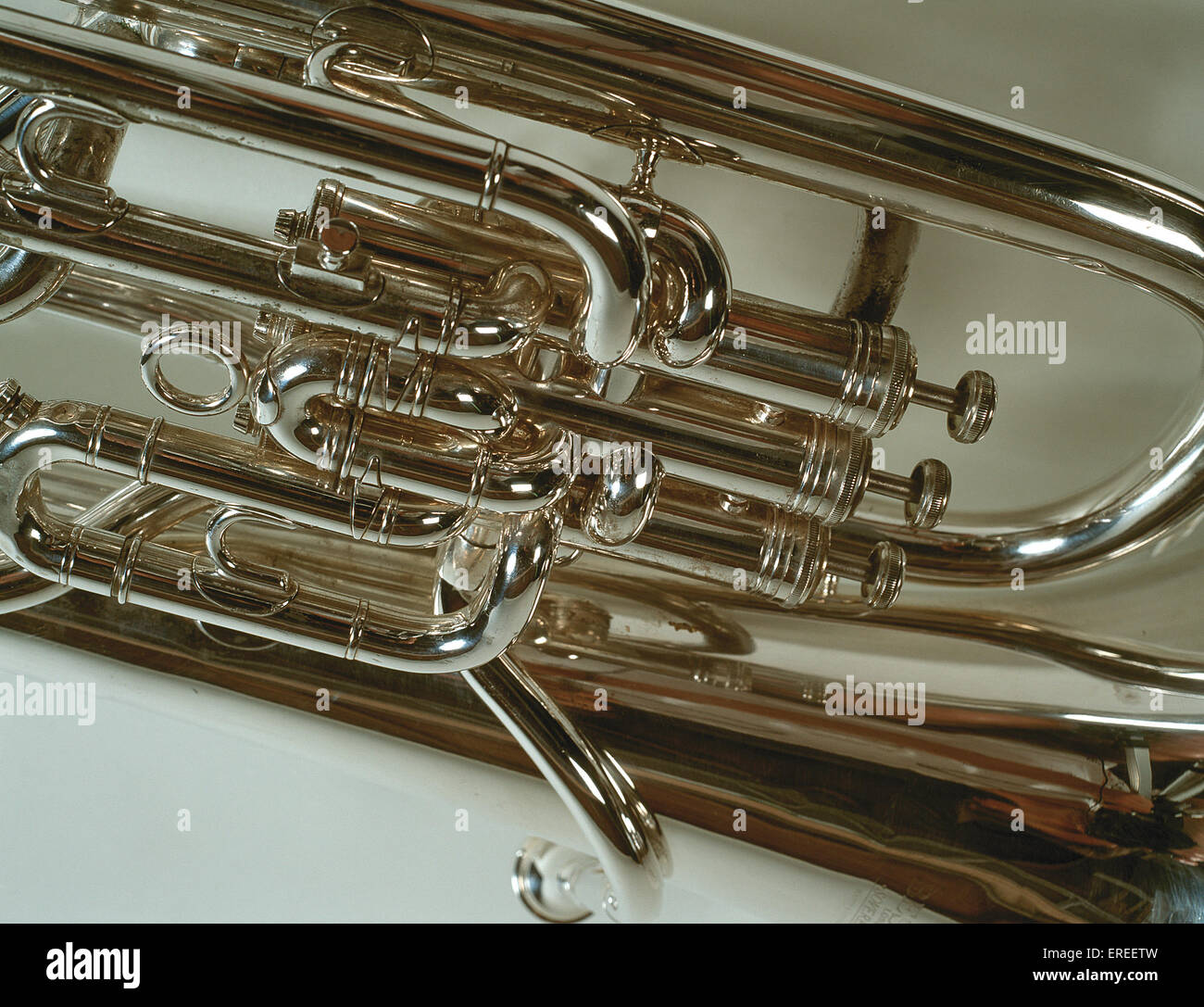 INSTRUMENTS BRASS Euphonium Valve work and tubing Stock Photo Alamy
