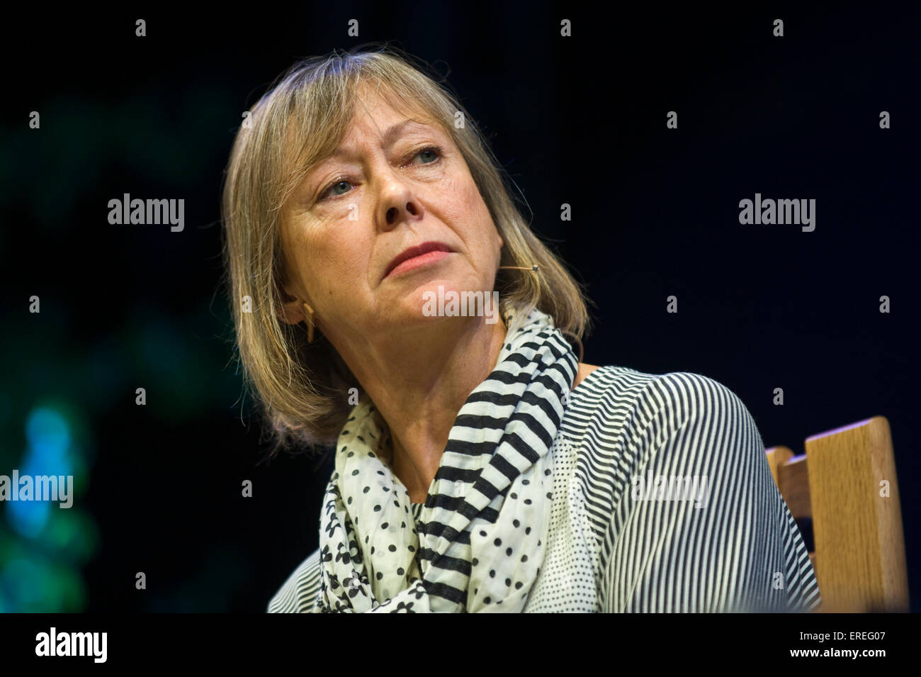 Jenny Agutter actress 'Call The Midwife' discussion on stage at Hay Festival 2015 Stock Photo
