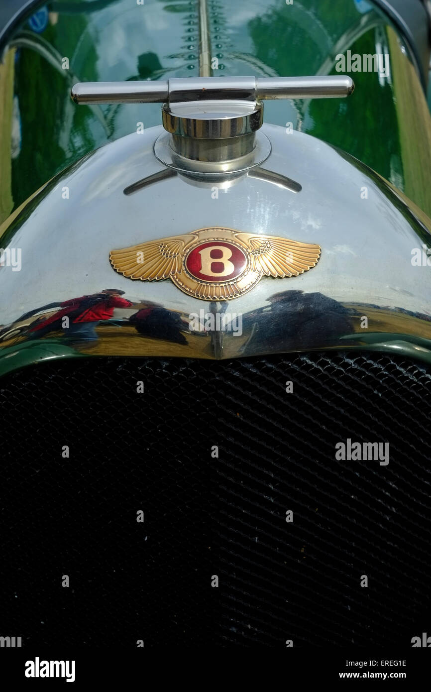 Vintage, 3 ltr Bentley, 'Red Label' radiator badge Stock Photo