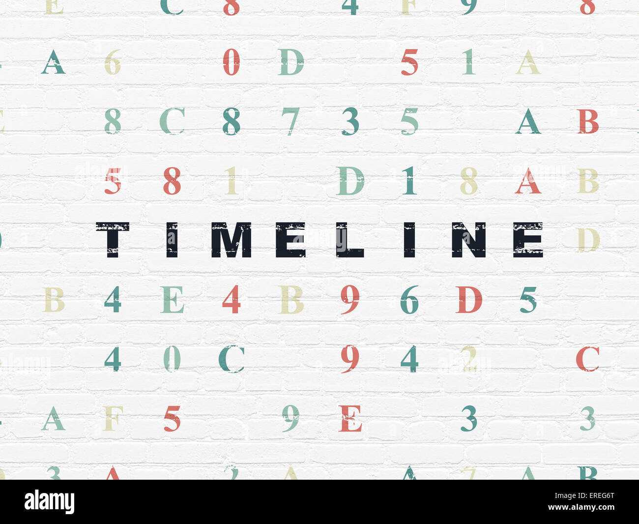 Timeline concept: Timeline on wall background Stock Photo - Alamy