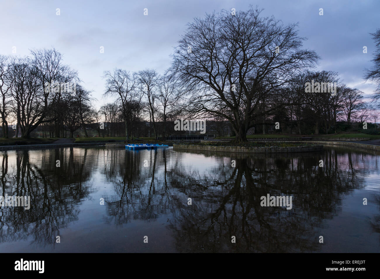 Pedal boat pond early morning Stock Photo Alamy