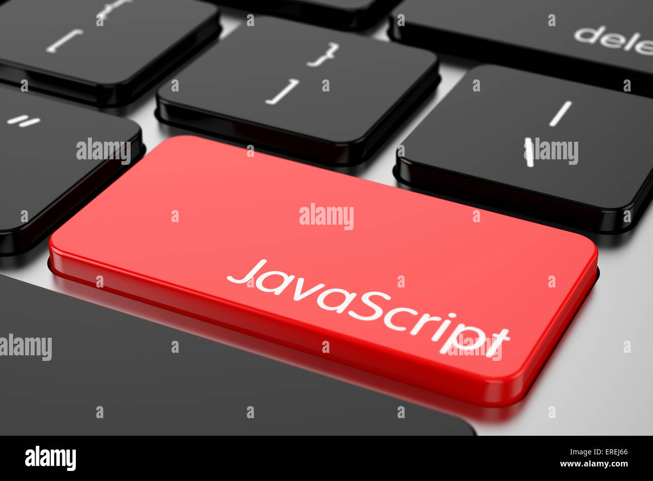 3d renderion of computer programming coding keyboard concept. Red Enter ...