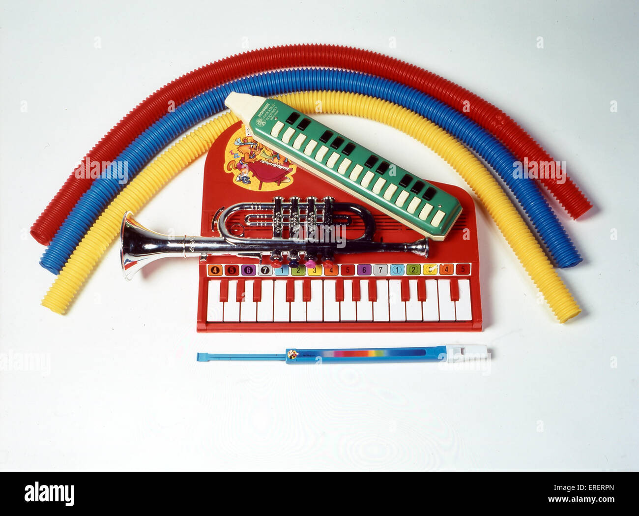 INSTRUMENTS TOYS/MECHANICAL Piano, Melodica, Trumpet, Slide Whistle