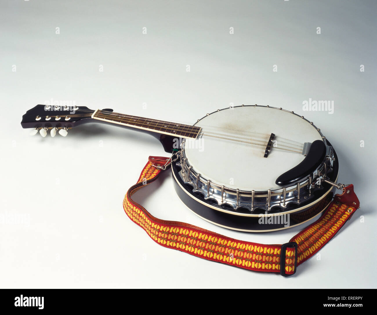 Shortnecked Banjo on white background Stock Photo Alamy