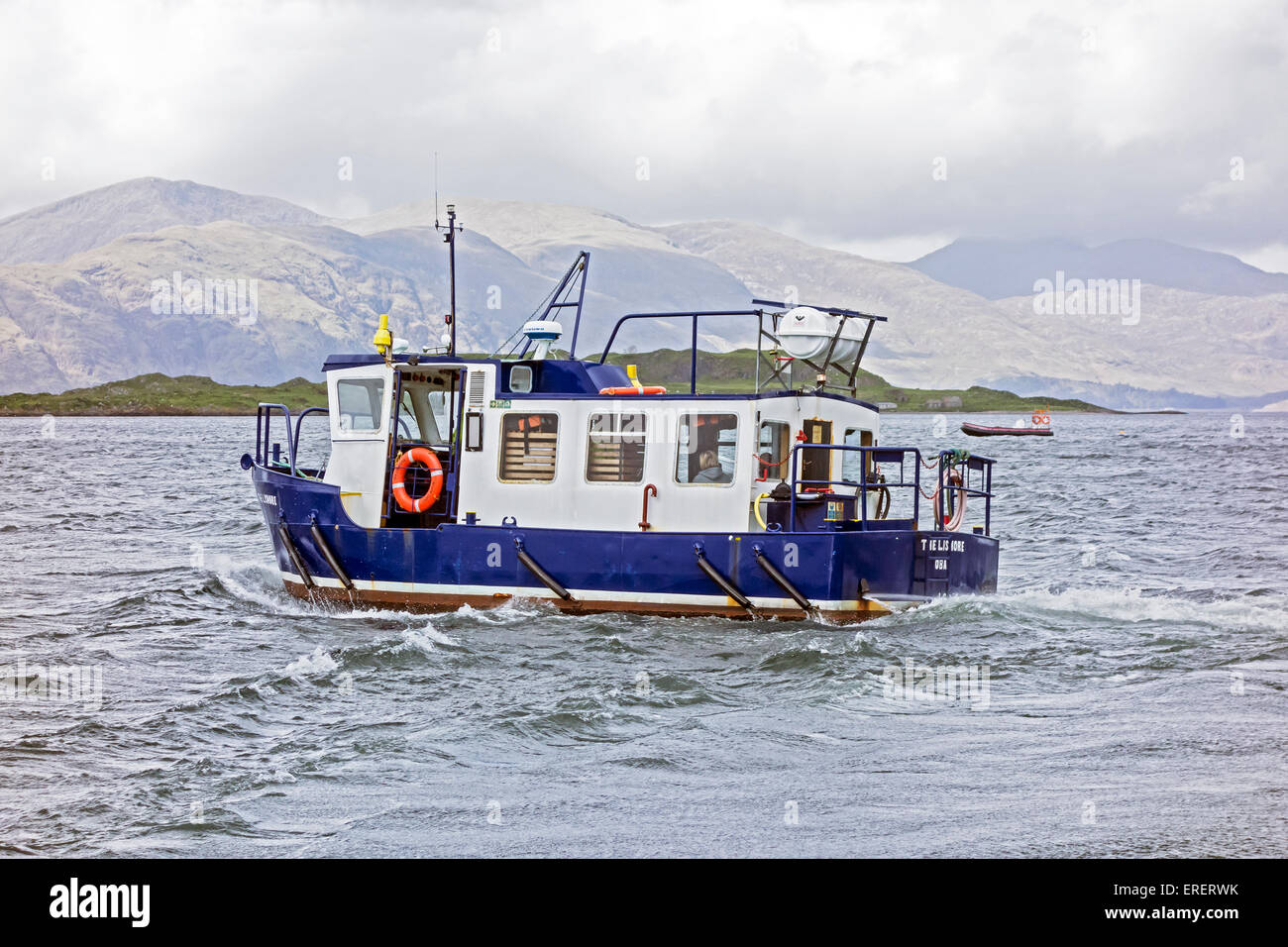 The Lismore ferry at Port Appin north of Oban in Argyle & Bute Scotland taking passengers to Lismore Island Stock Photo