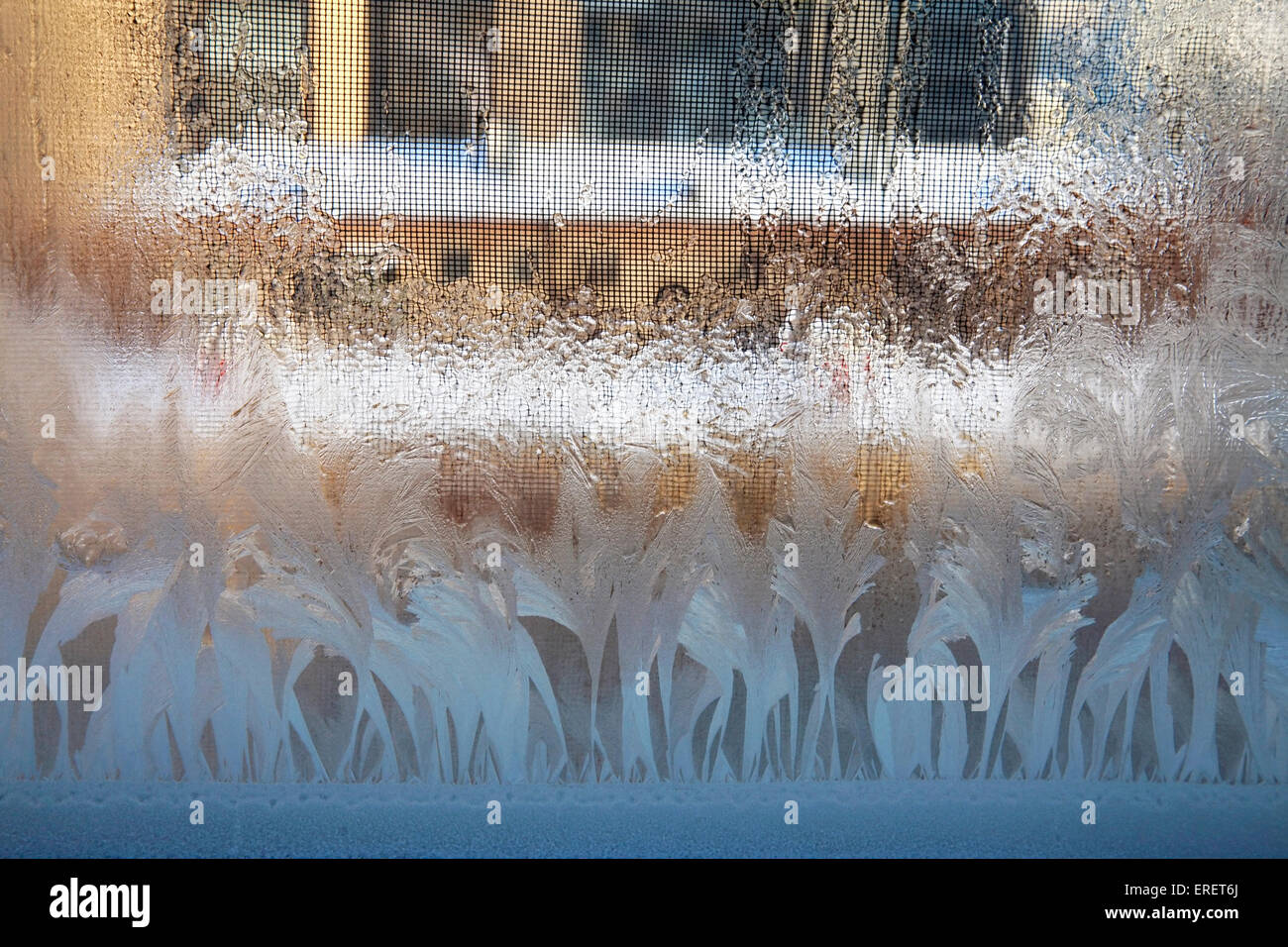 Frosty natural pattern on winter window Stock Photo - Alamy