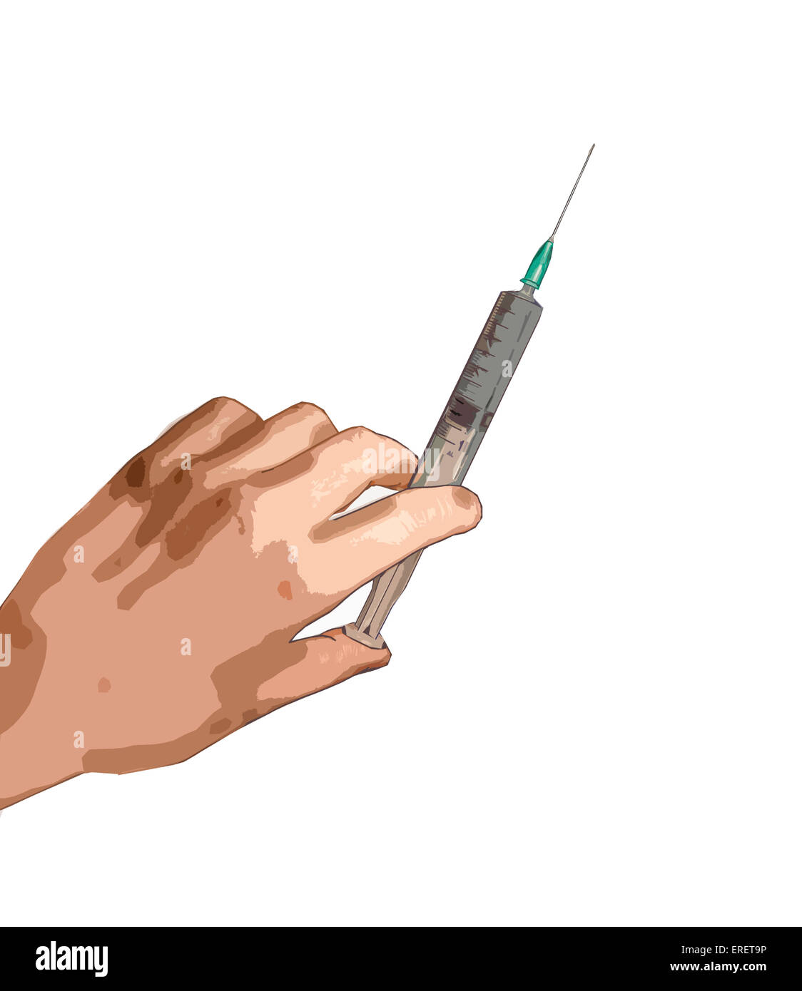 Hand holding a syringe Stock Photo Alamy