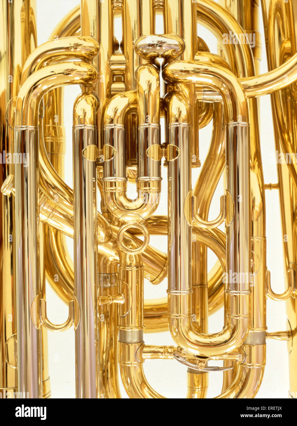 INSTRUMENTS - BRASS - TUBA Detail Stock Photo