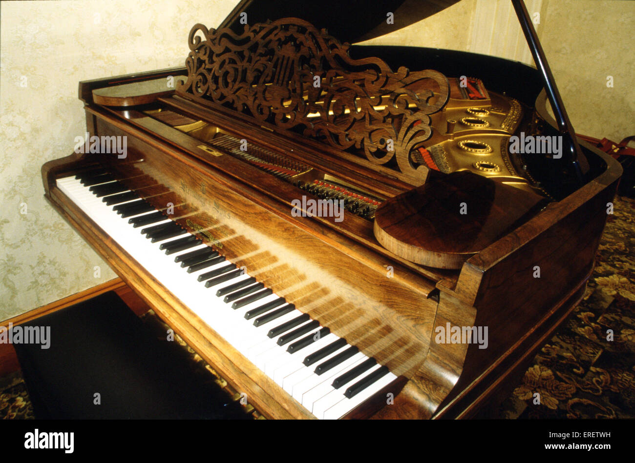 Rosewood baby grand piano - with ivory keys, by Steinway, 1920s Stock Photo  - Alamy