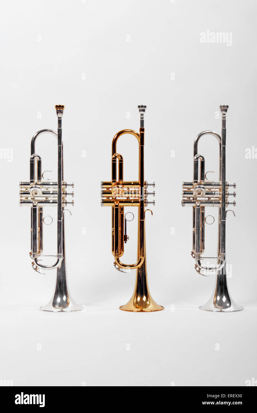 Three trumpets - generic Stock Photo