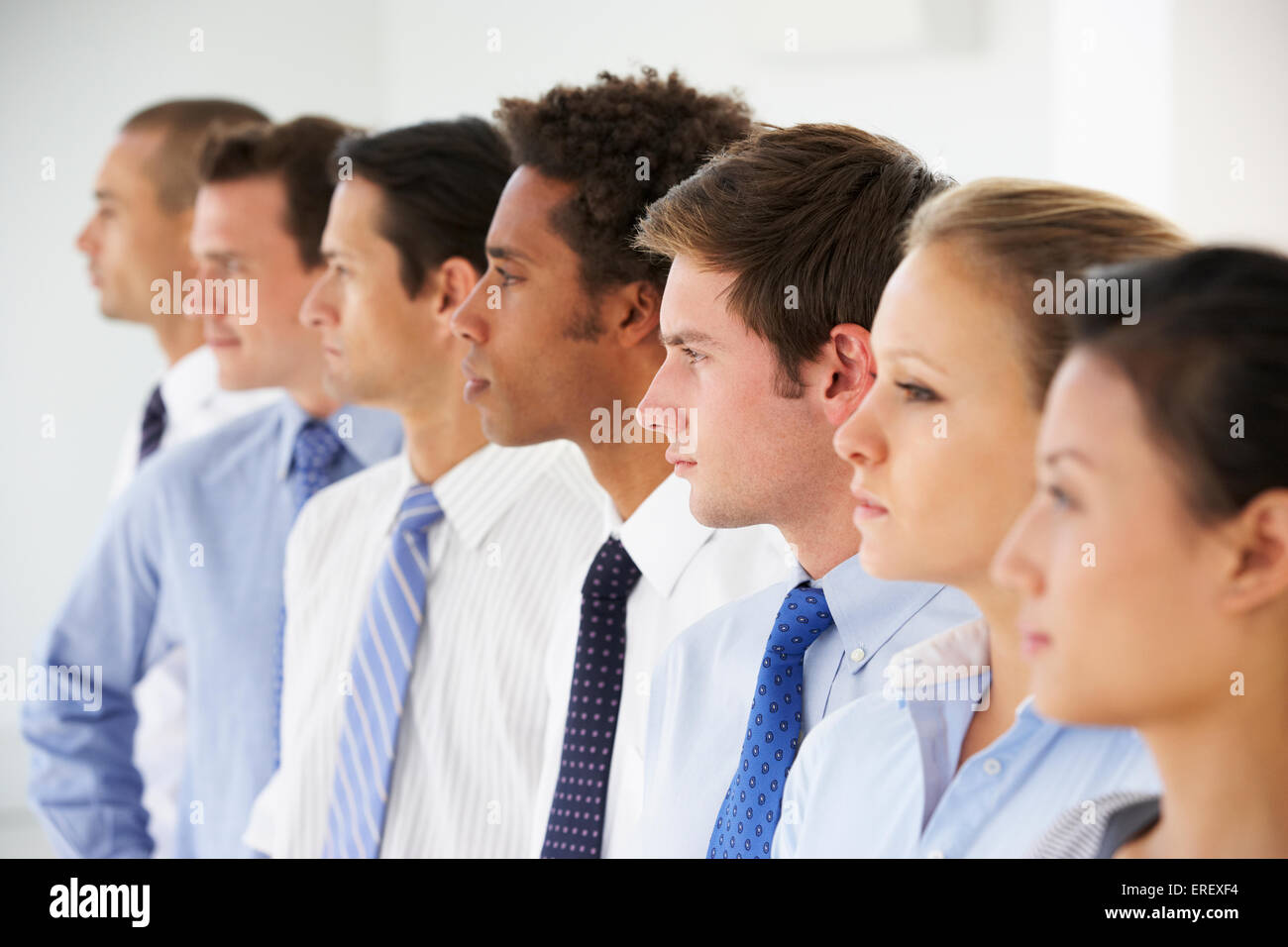 Line Of  Business People Looking Ahead Stock Photo