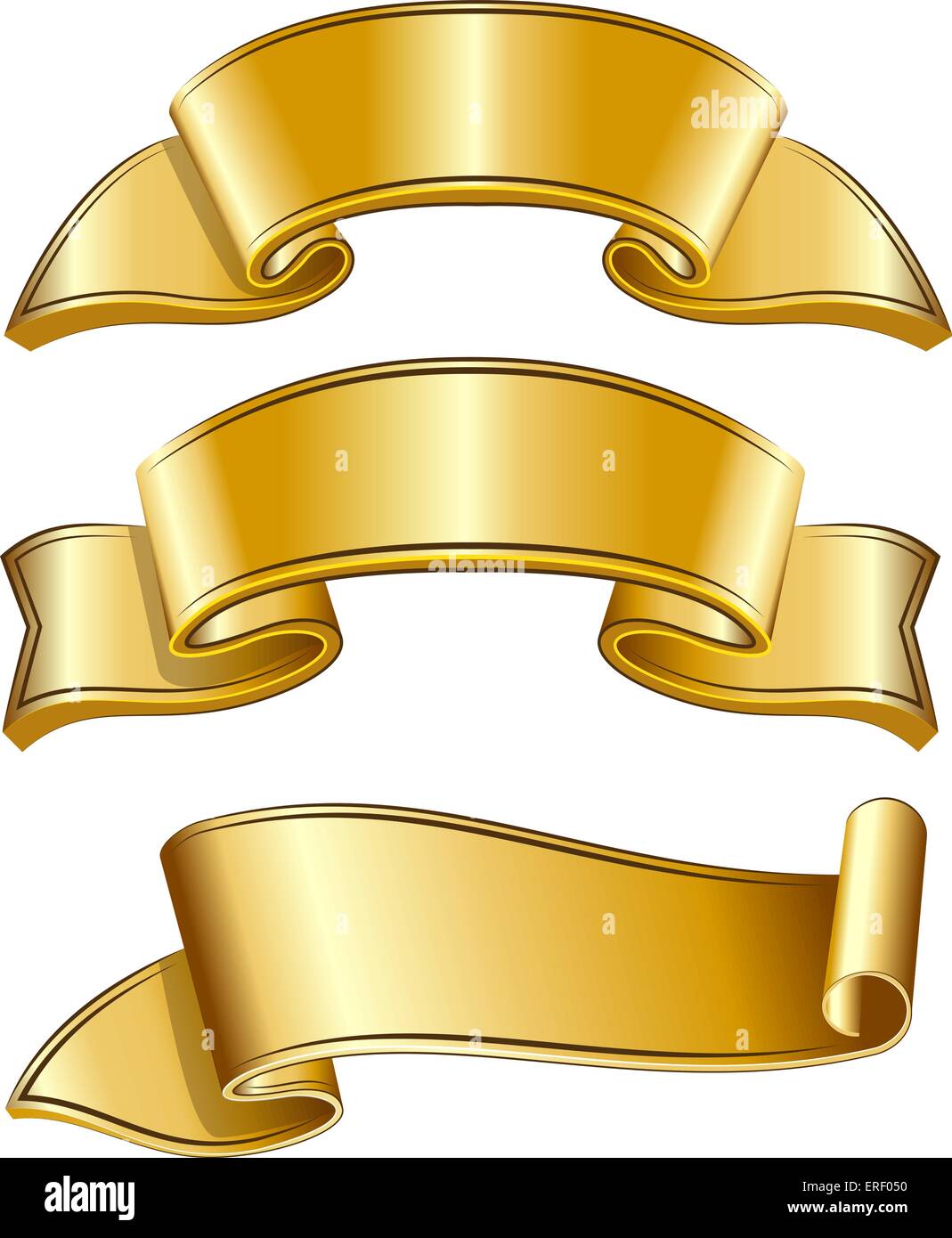 Gold ribbon collection Stock Vector Image & Art - Alamy