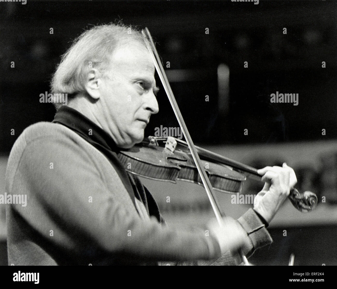 Yehudi Menuhin playing the violin in 1977 for the Schools Proms, at the