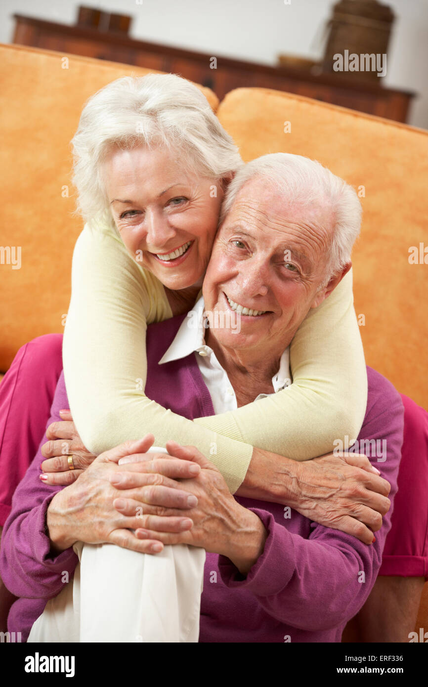 Romantic Senior Couple Relaxing At Home Stock Photo - Alamy