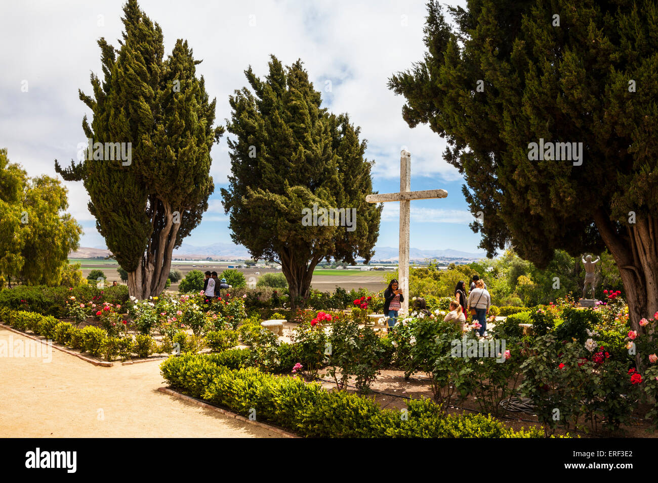 The Garden at Mission San Juan Bautista in California Stock Photo