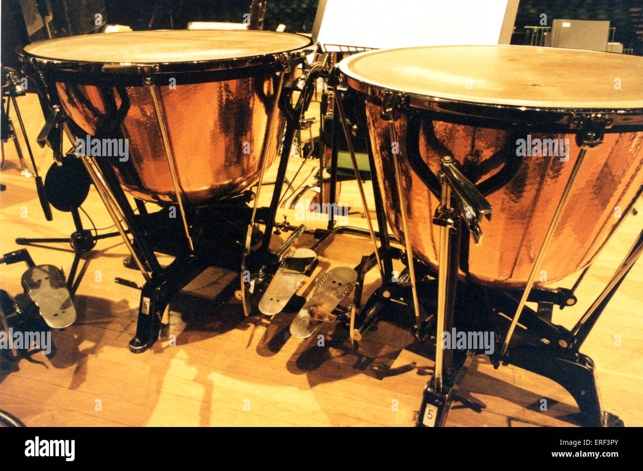 Ringer timpani / kettledrum made by Ludwig - pedals and fine-tuner. Stock Photo