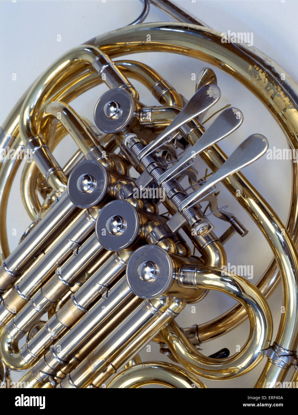 French horn, close view of valves Stock Photo Alamy